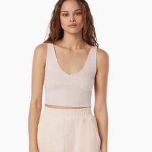 Favorite Daughter Knit Pink Cropped Tank Top